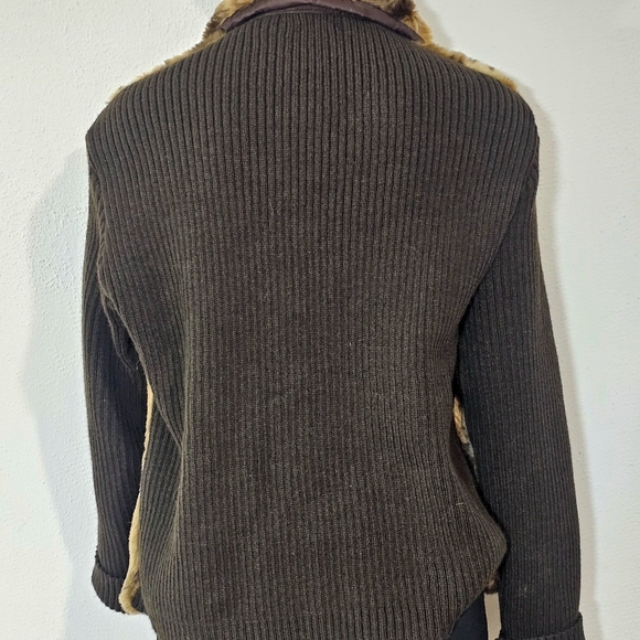 Essentials by Milano Brown Leopard Print Teddy Jacket - Picture 8 of 12